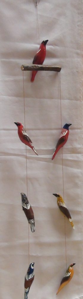Fairtrade birds hanging mobile string décoration fait à la main en inde 