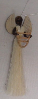 Decorative Hanging Fiber Angel in White
