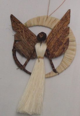 Hanging fiber and banana leaf angel