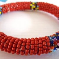 Round Beaded Red Bracelet