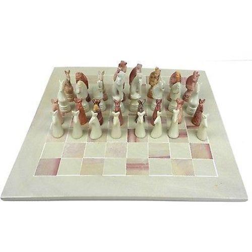 Soapstone Animal Chess Set