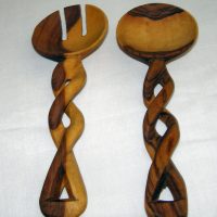 Wooden Twisted Salad Servers