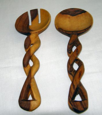 Wooden Twisted Salad Servers