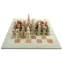 Maasai Warrior chess set