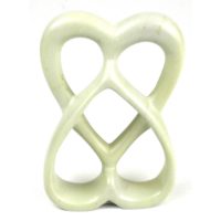 Soapstone Joined Hearts - Natural